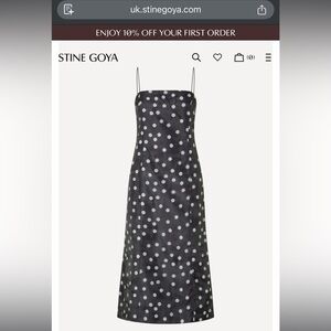 Stine Goya Black & White Daisy Maxi Dress sir XL